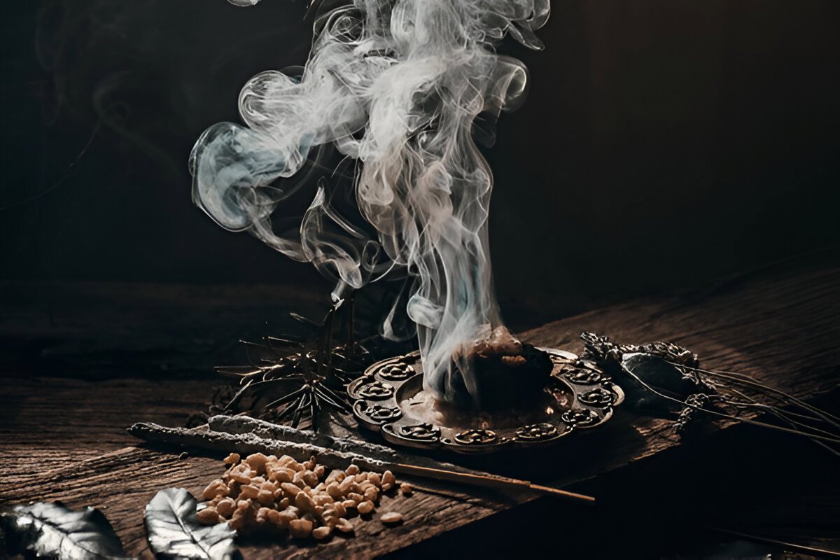 Burning frankincense